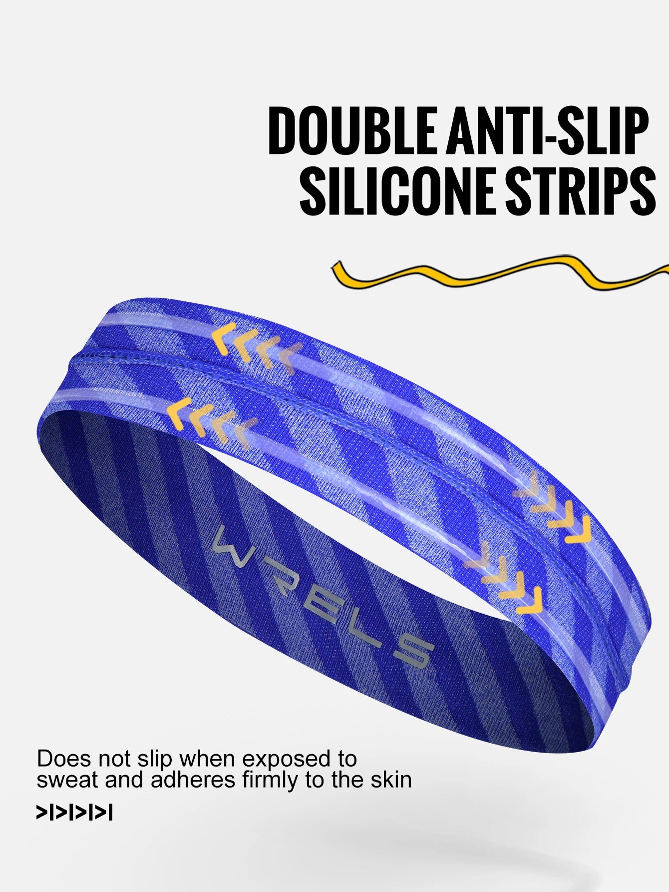 WRELS Sports Headbands Non Slip Moisture Wicking Workout Sweatbands for Running Yoga Quick Drying Elastic Sweat Hairband
