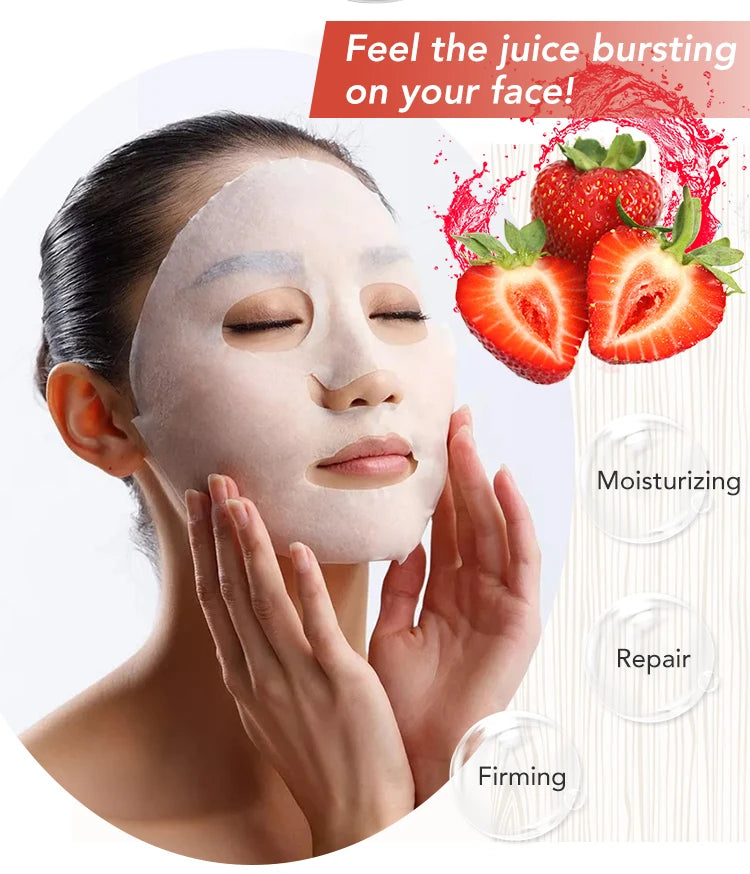 AILKE Whitening Moisturizing Hydration Facial Mask With Vitamin C Hyaluronic Acid Anti-wrinkle Face Skin Care Korean Cosmetics