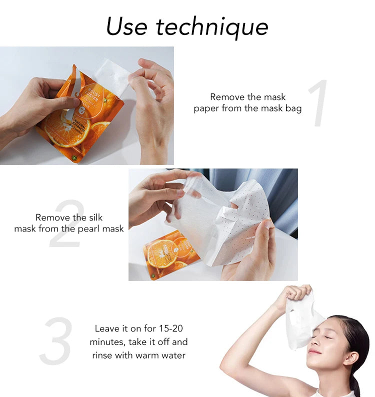 AILKE Whitening Moisturizing Hydration Facial Mask With Vitamin C Hyaluronic Acid Anti-wrinkle Face Skin Care Korean Cosmetics