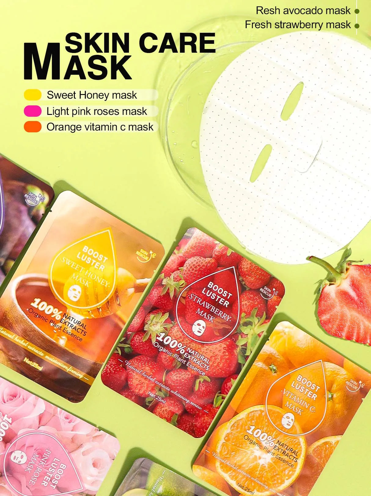 AILKE Whitening Moisturizing Hydration Facial Mask With Vitamin C Hyaluronic Acid Anti-wrinkle Face Skin Care Korean Cosmetics