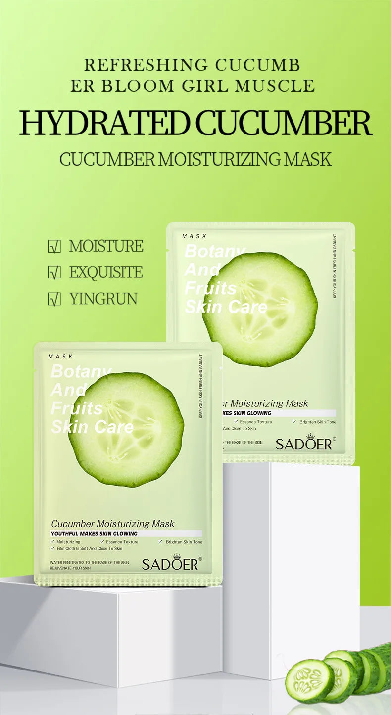 8pcs SADOER Fruits Face Mask Beauty Facial skincare Masks Moisturizing Firming Hydrating Facial Mask Face Care Korean Cosmetics