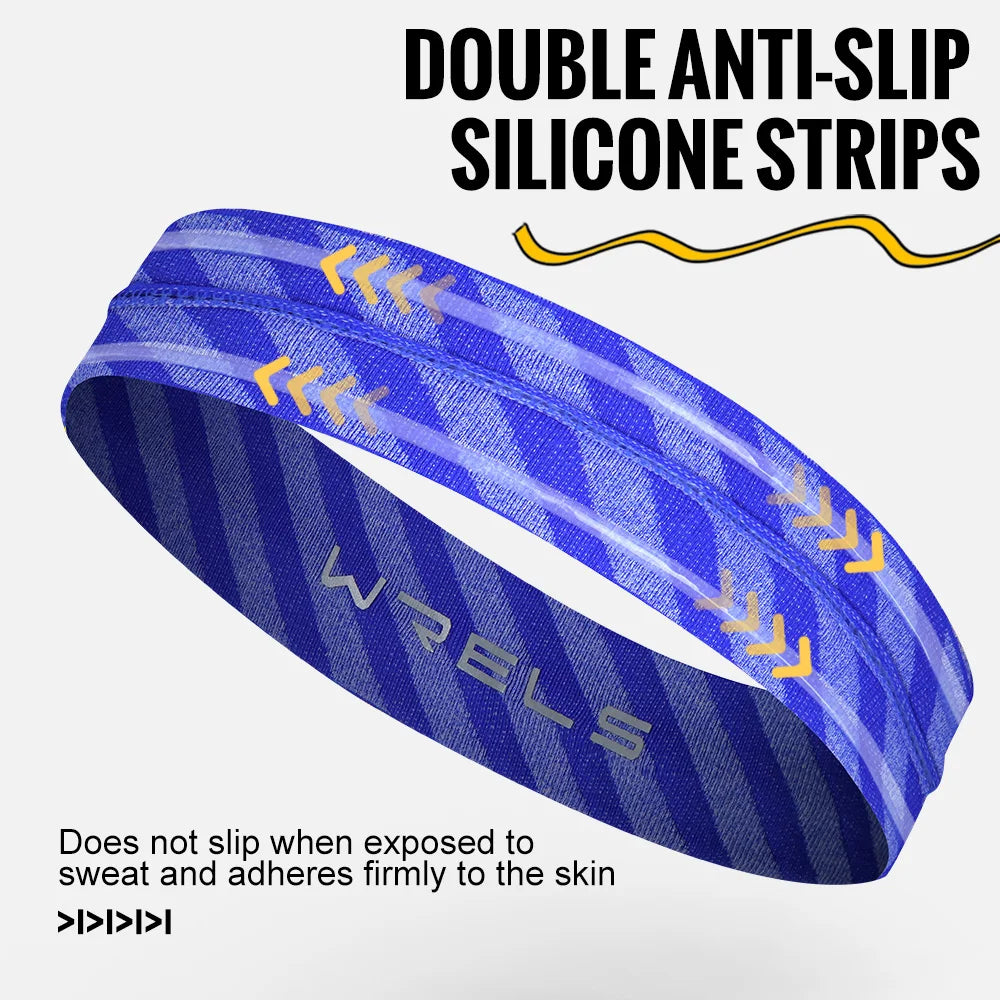 WRELS Sports Headbands Non Slip Moisture Wicking Workout Sweatbands for Running Yoga Quick Drying Elastic Sweat Hairband
