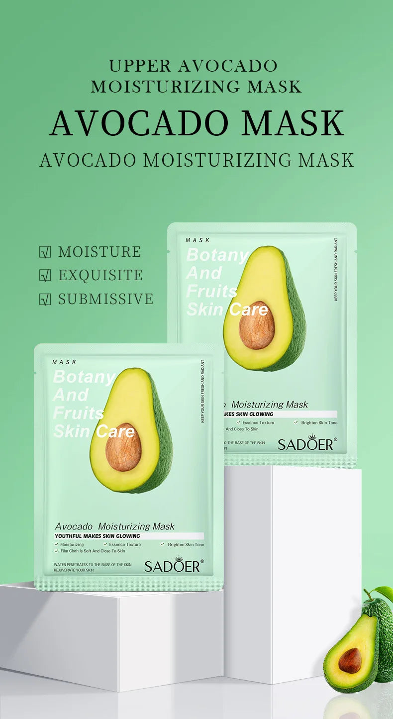 8pcs SADOER Fruits Face Mask Beauty Facial skincare Masks Moisturizing Firming Hydrating Facial Mask Face Care Korean Cosmetics