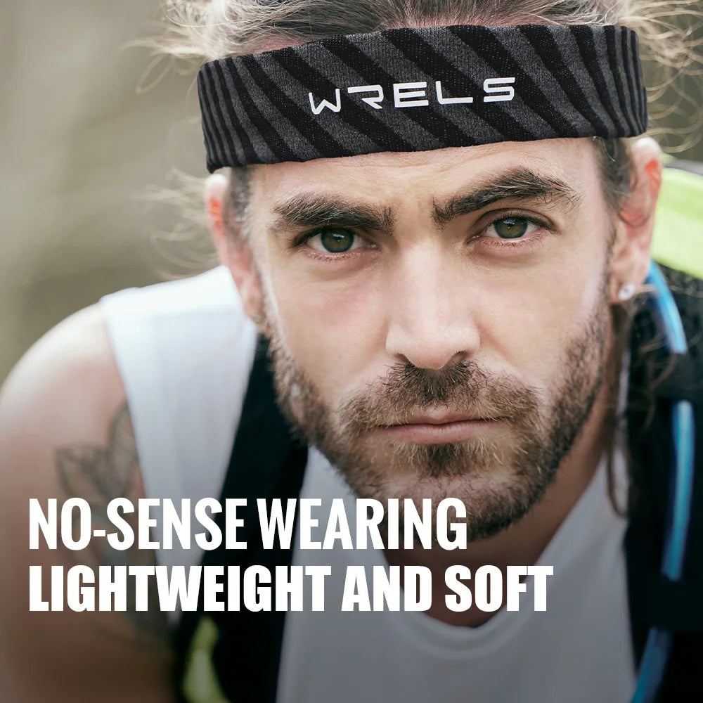WRELS Sports Headbands Non Slip Moisture Wicking Workout Sweatbands for Running Yoga Quick Drying Elastic Sweat Hairband