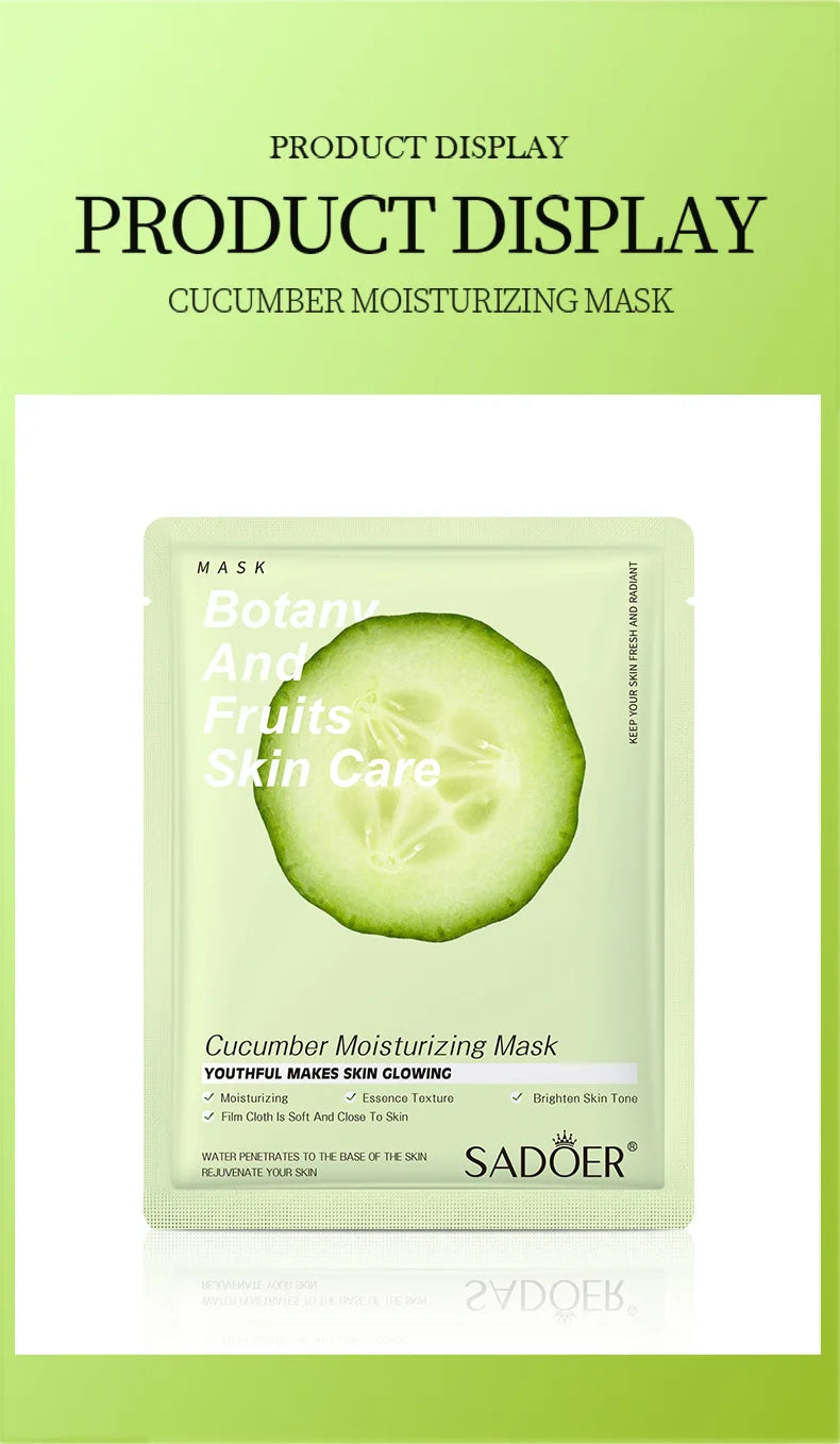 8pcs SADOER Fruits Face Mask Beauty Facial skincare Masks Moisturizing Firming Hydrating Facial Mask Face Care Korean Cosmetics