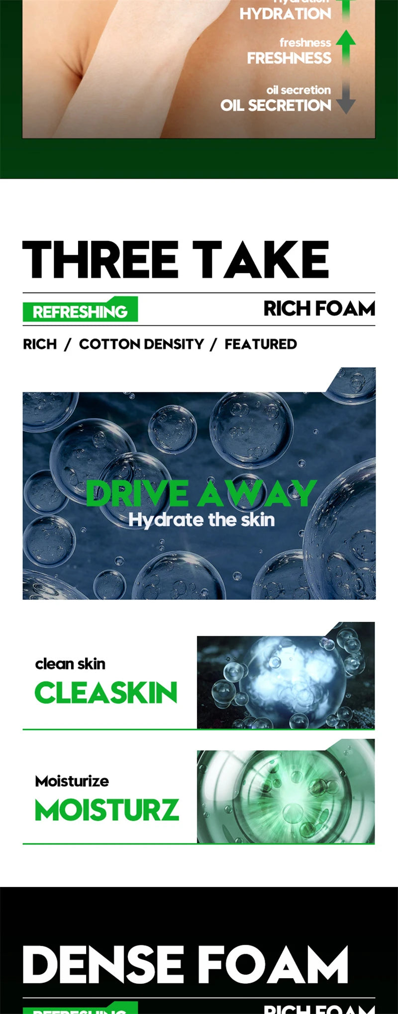 Deep Cleansing Men Facial Cleanser Oil Control Moisturizing Blackhead Remove Dark Spots Pores Acne Mark Refining Face Wash 100g