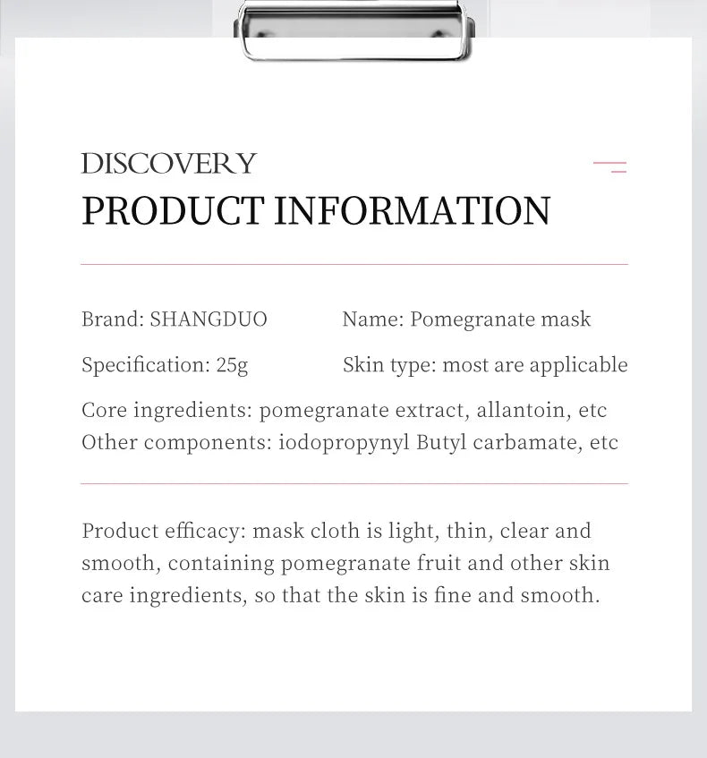 8pcs SADOER Fruits Face Mask Beauty Facial skincare Masks Moisturizing Firming Hydrating Facial Mask Face Care Korean Cosmetics
