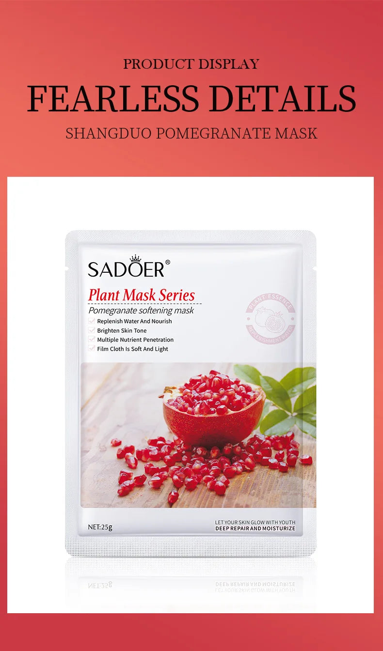 8pcs SADOER Fruits Face Mask Beauty Facial skincare Masks Moisturizing Firming Hydrating Facial Mask Face Care Korean Cosmetics