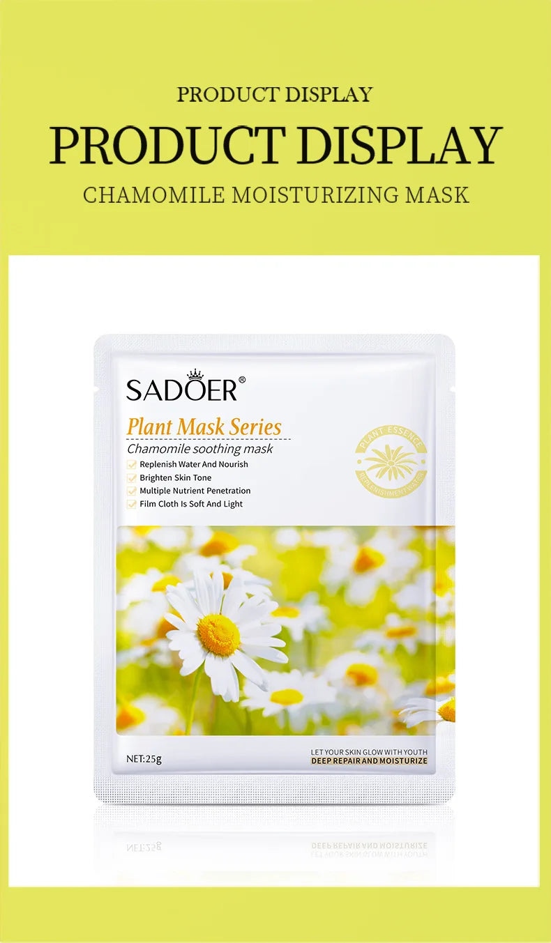 8pcs SADOER Fruits Face Mask Beauty Facial skincare Masks Moisturizing Firming Hydrating Facial Mask Face Care Korean Cosmetics